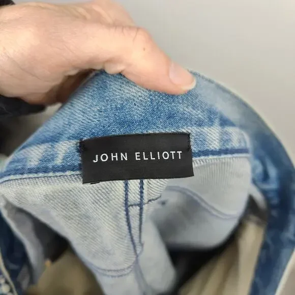 John Elliott The Cast 2 Bleached Indigo Jeans Mens‎ 30 Distressed Made in Japan - Picture 9 of 12